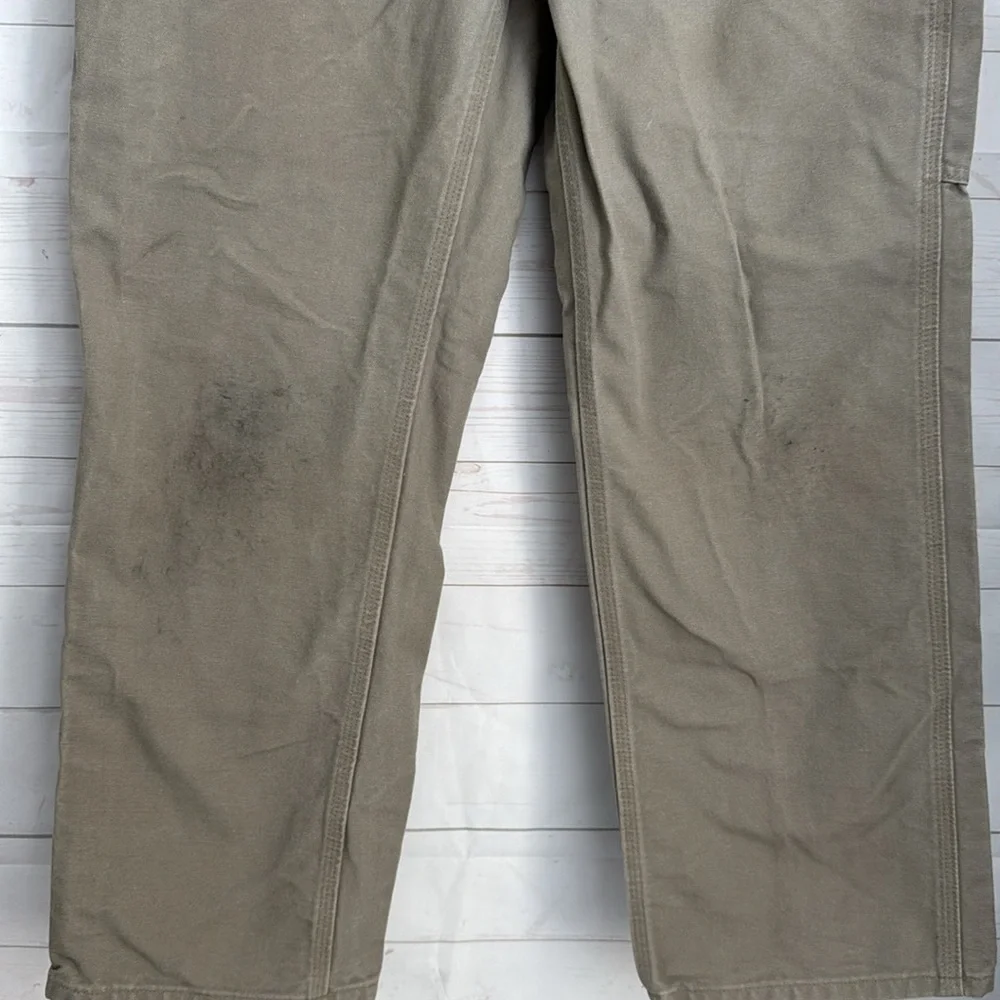 Carhartt Size 31X30 Men's Tan Carpenter Thrashed Work Pants Stained Knees